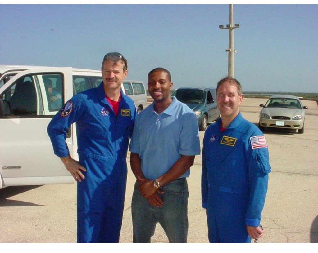 Ben Teasdel III with NASA astronauts at Kennedy Space Center